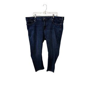 Silver Jeans Co. Dark Wash Mid-Rise Skinny Jeans Womens Plus Size 22 Distressed